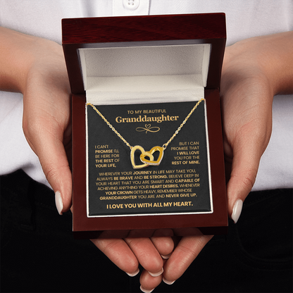 To My Granddaughter - Interlocking Hearts Necklace Gift Set with Message Card