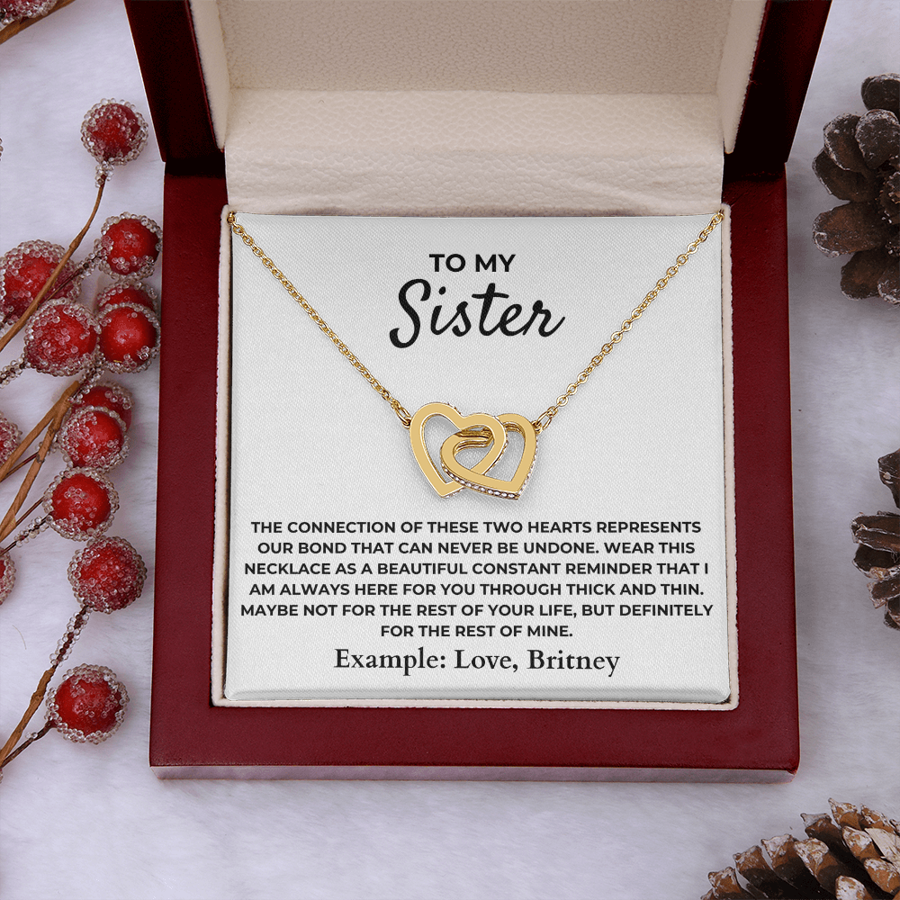 To My Sister - Interlocked Hearts Gift Set