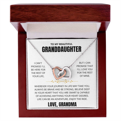 To My Granddaughter Love Grandma | Interlocking Hearts Necklace