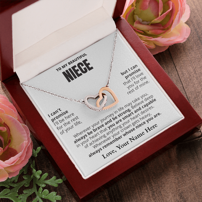 To My Niece - Beautiful Interlocking Hearts Necklace Gift Set