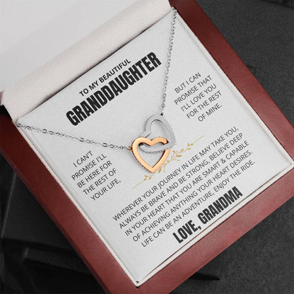 To My Granddaughter Love Grandma | Interlocking Hearts Necklace