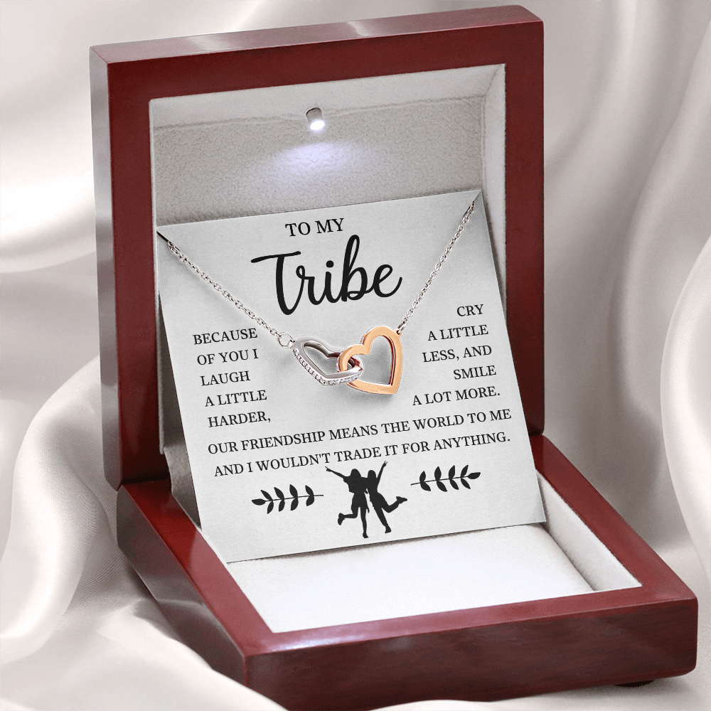 To My Bestie - Interlocking Heart Necklace Gift Set