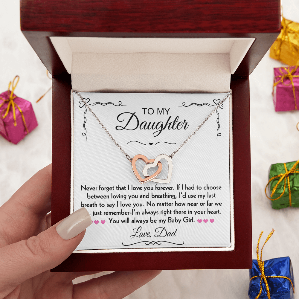 To My Daughter Hearts Necklace From Dad