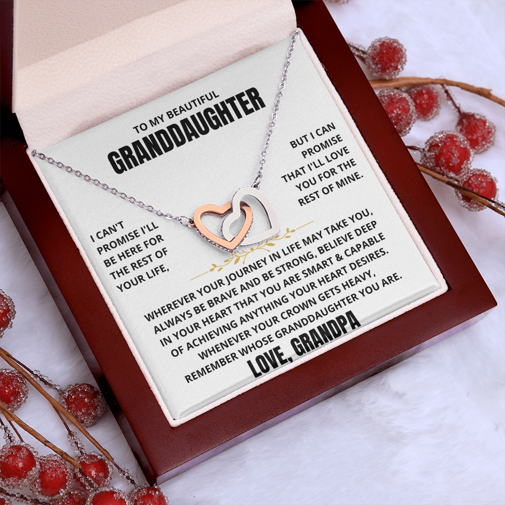 [ALMOST SOLD OUT] To My Beautiful Granddaughter - Interlocked Hearts Necklace Gift Set