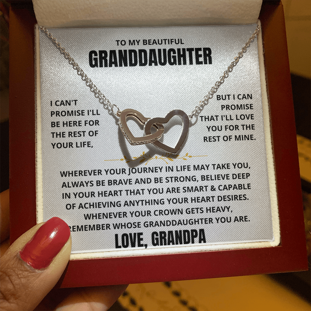 [ALMOST SOLD OUT] To My Beautiful Granddaughter - Interlocked Hearts Necklace Gift Set