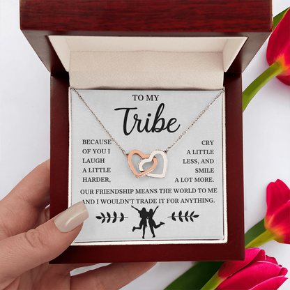 To My Bestie - Interlocking Heart Necklace Gift Set