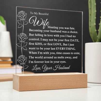 To My Beautiful Wife Becoming Your Husband - Acrylic Plaque
