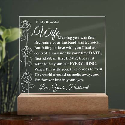 To My Beautiful Wife Becoming Your Husband - Acrylic Plaque