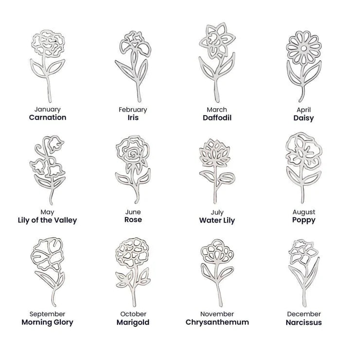 [LIMITED TIME ONLY] No Rain - No Flowers - Never Forget That I Love You | Birth Flower Name Necklace