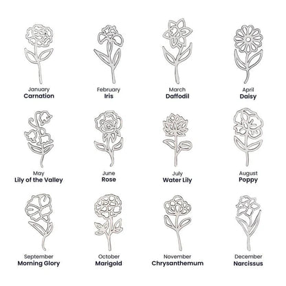 [LIMITED TIME ONLY] No Rain - No Flowers - Never Forget That I Love You | Birth Flower Name Necklace