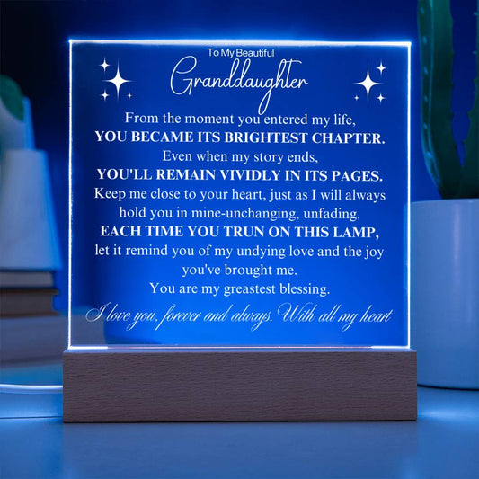 Cherished Moments: Granddaughter's LED Acrylic Love Plaque