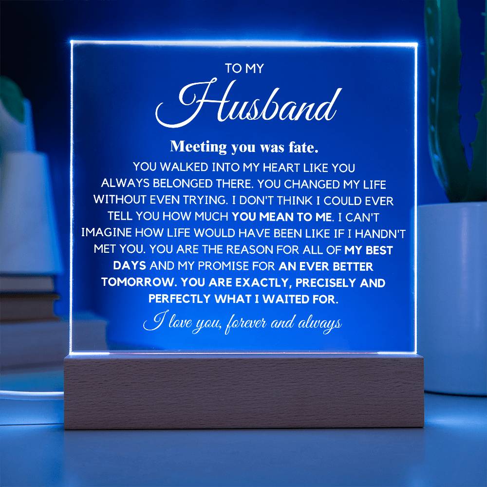 To my Husband "You are Exactly, Precisely what I waited for" Acrylic Plaque