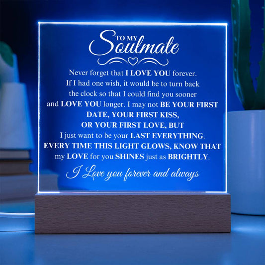 Gift For Soulmate "Never Forget That I Love You" Acrylic Plaque: An Unforgettable and Exclusive Keepsake