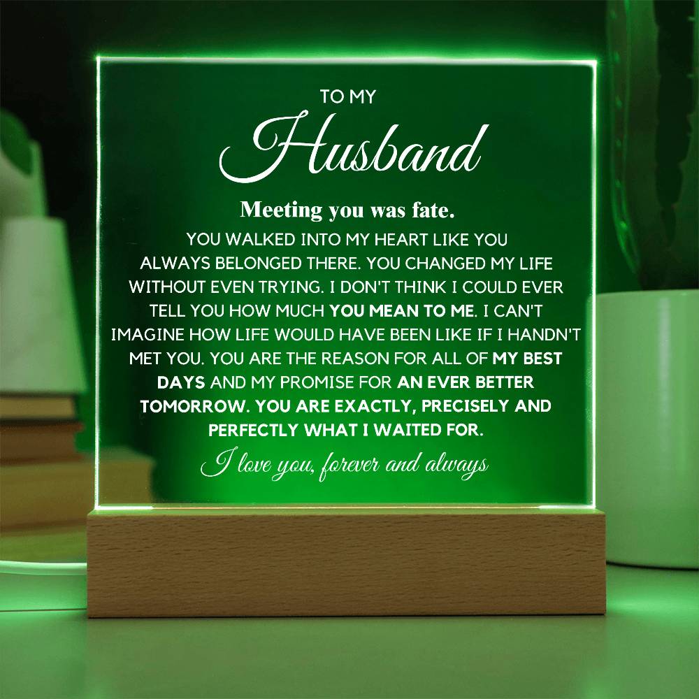 To my Husband "You are Exactly, Precisely what I waited for" Acrylic Plaque