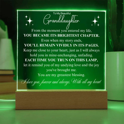 Cherished Moments: Granddaughter's LED Acrylic Love Plaque