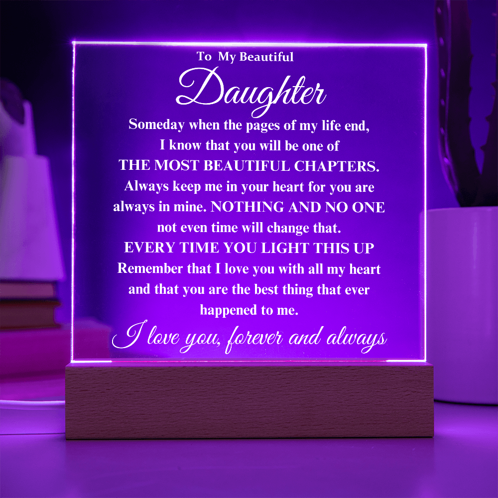 To My Beautiful Daughter - I Will Always Love You - Acrylic Lamp❤️