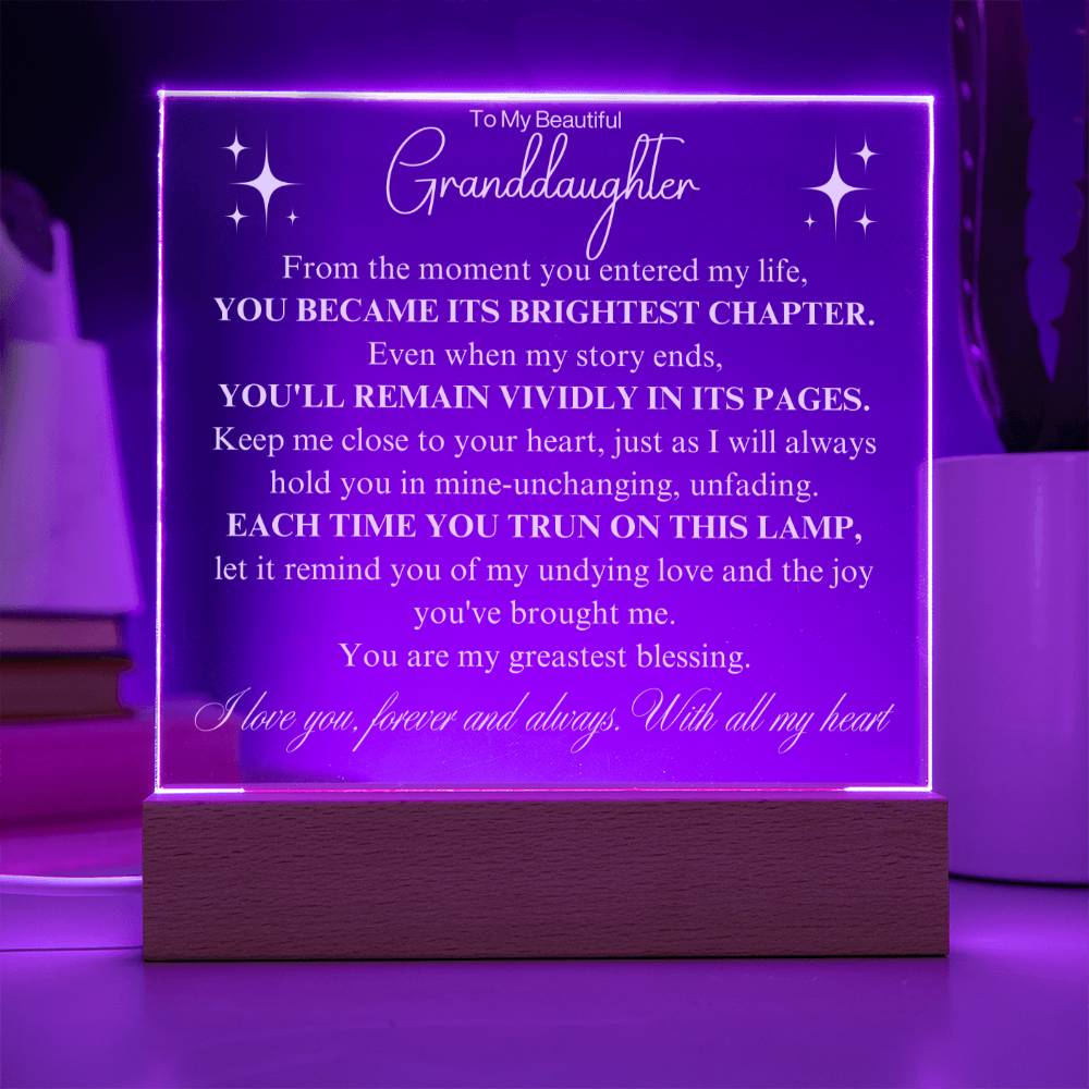 Cherished Moments: Granddaughter's LED Acrylic Love Plaque