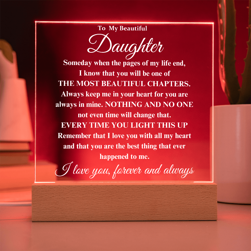 To My Beautiful Daughter - I Will Always Love You - Acrylic Lamp❤️