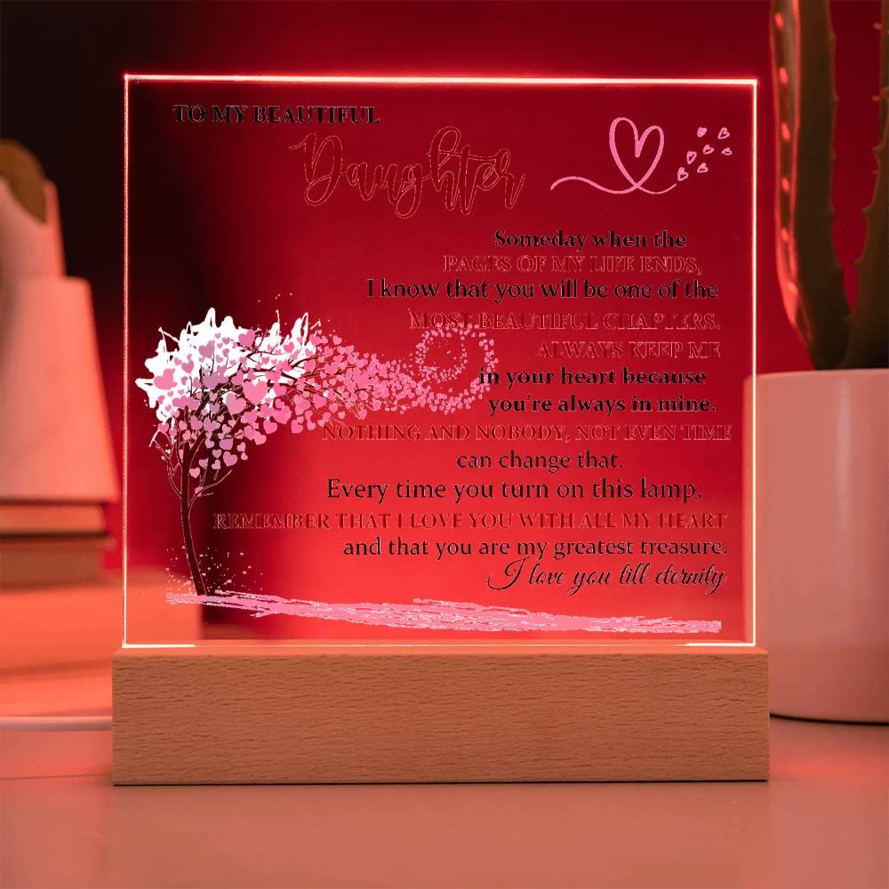 Beautiful Keepsake Gift for Daughter - Color Changing Lamp of Eternal Love - Perfect Daughter Gift - Charming Family Gift
