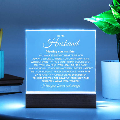 To my Husband "You are Exactly, Precisely what I waited for" Acrylic Plaque