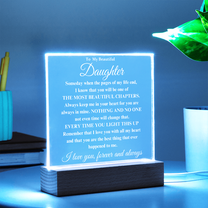 To My Beautiful Daughter - I Will Always Love You - Acrylic Lamp❤️