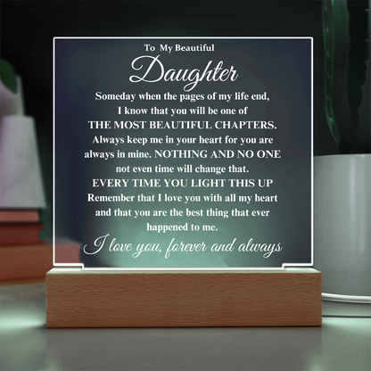 To My Beautiful Daughter - I Will Always Love You - Acrylic Lamp❤️