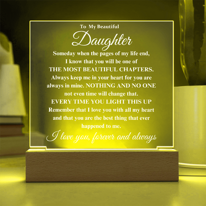 To My Beautiful Daughter - I Will Always Love You - Acrylic Lamp❤️