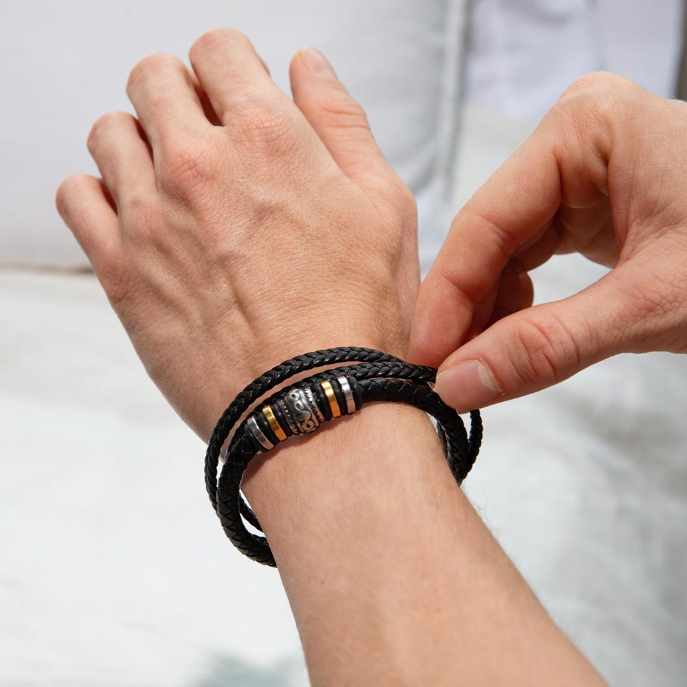 To My Bonus Son - "Family Forever" Braided Bracelet