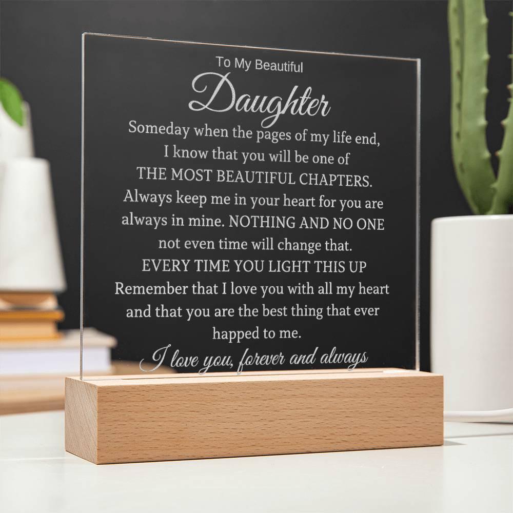 To My Beautiful Daughter - I Will Always Love You - Acrylic Lamp - Charming Family Gift