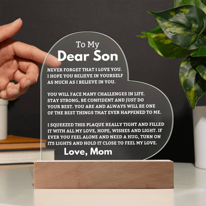 Son Gift "Best Thing" LED Heart Plaque - From Mom