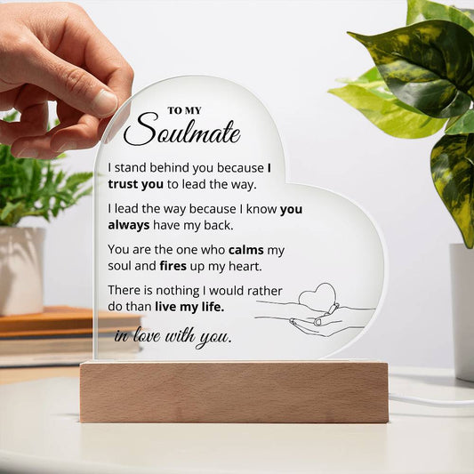 To My Soulmate - In Love With You - Heart Acrylic Plaque