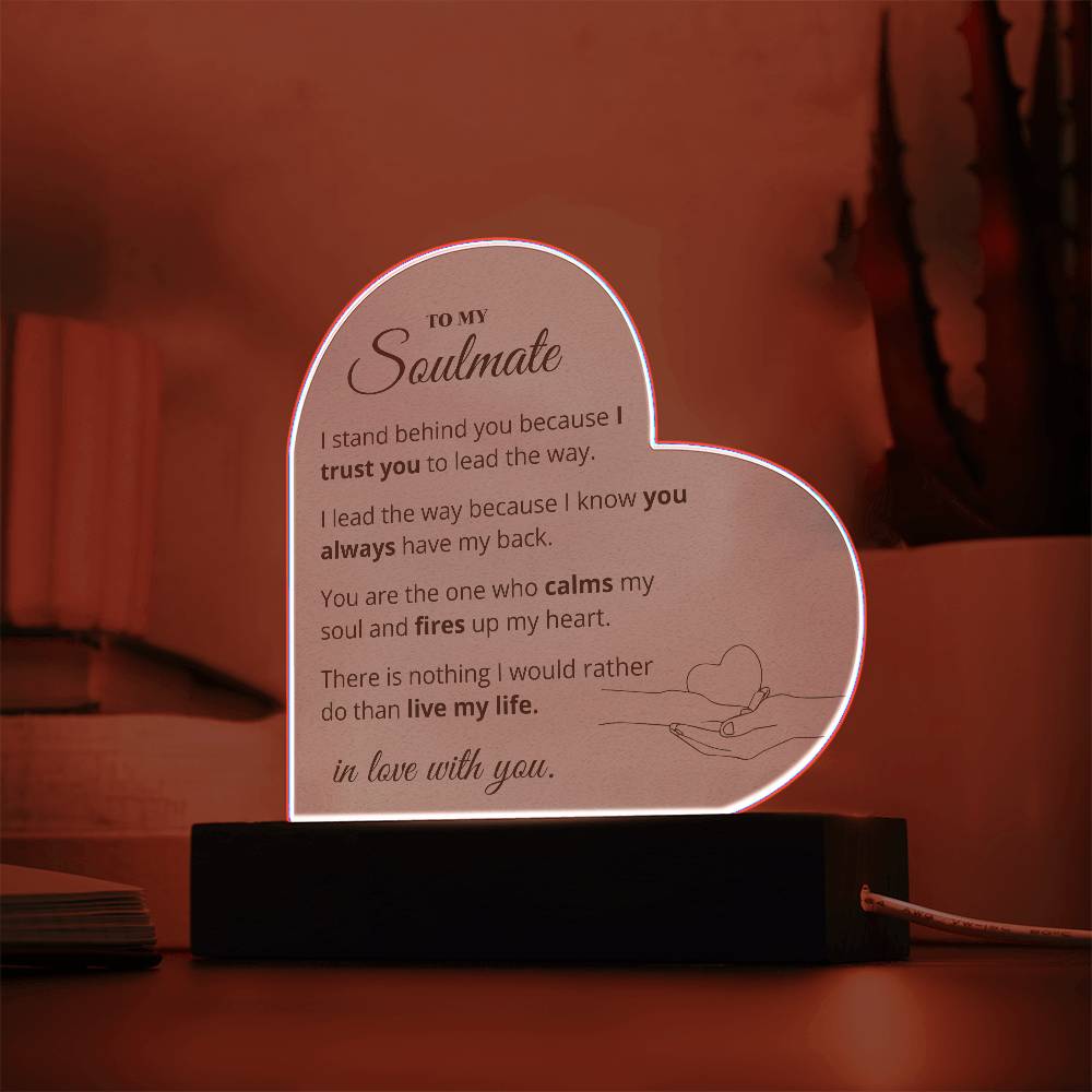 To My Soulmate - In Love With You - Heart Acrylic Plaque