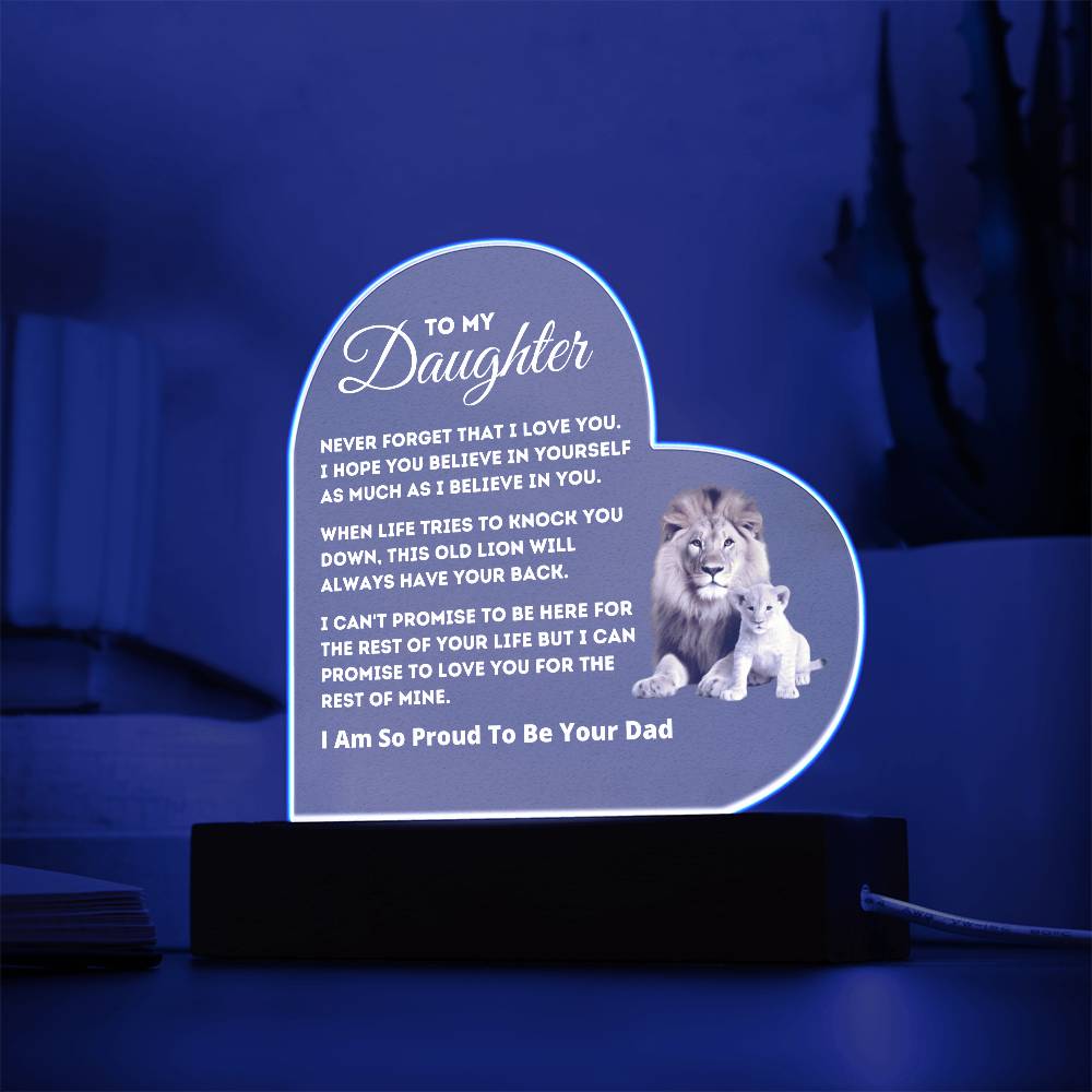 Dad to Daughter - So Proud - Acrylic Heart Plaque