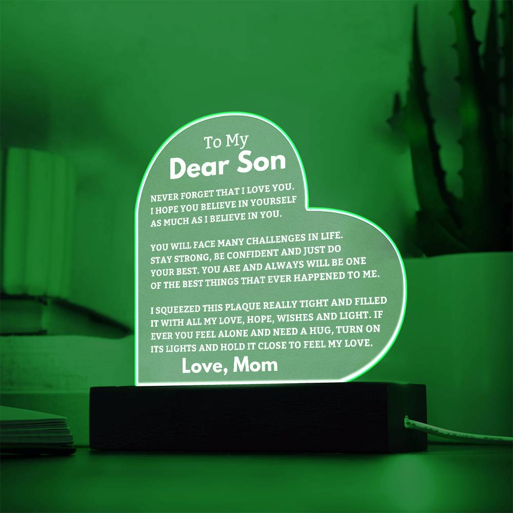 Son Gift "Best Thing" LED Heart Plaque - From Mom