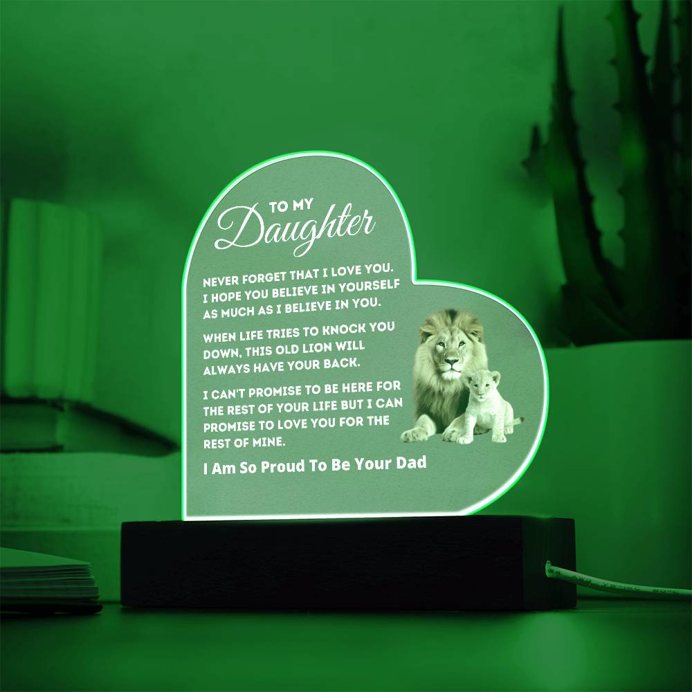 Dad to Daughter - So Proud - Acrylic Heart Plaque