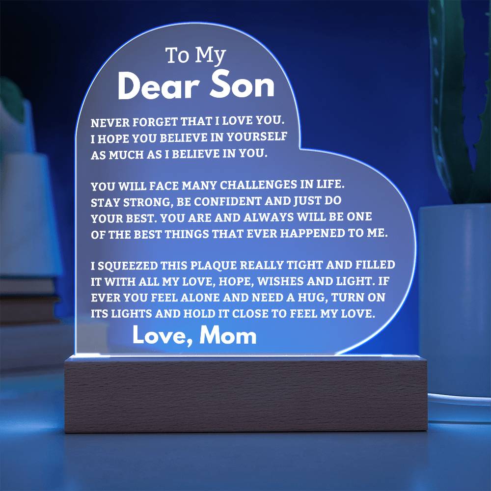 Son Gift "Best Thing" LED Heart Plaque - From Mom