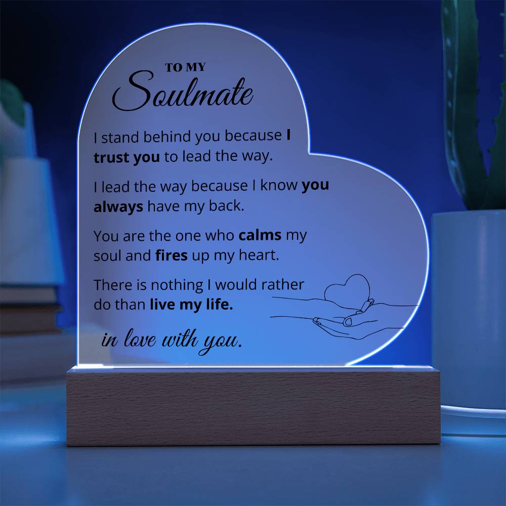 To My Soulmate - In Love With You - Heart Acrylic Plaque