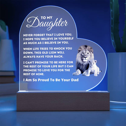 Dad to Daughter - So Proud - Acrylic Heart Plaque