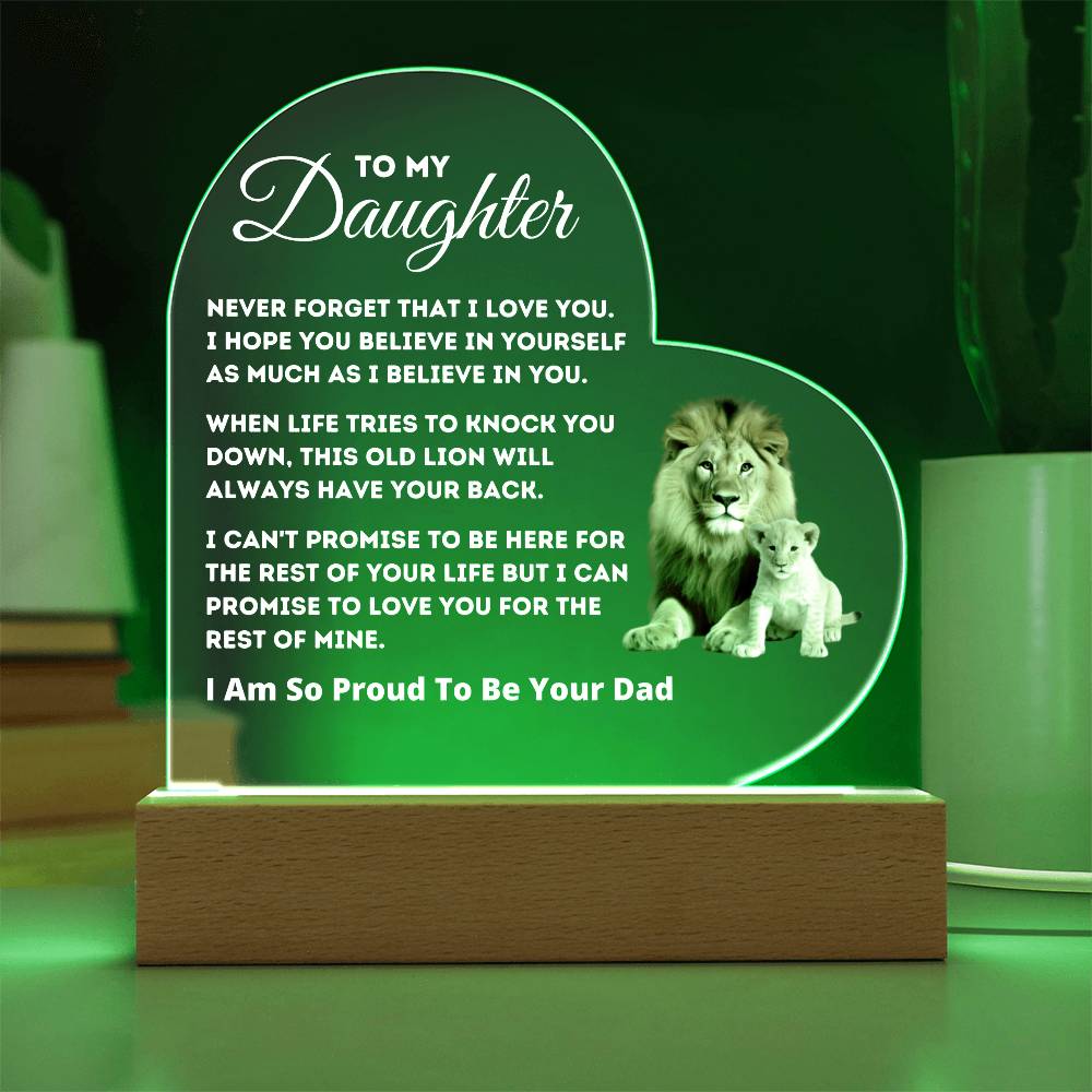 Dad to Daughter - So Proud - Acrylic Heart Plaque