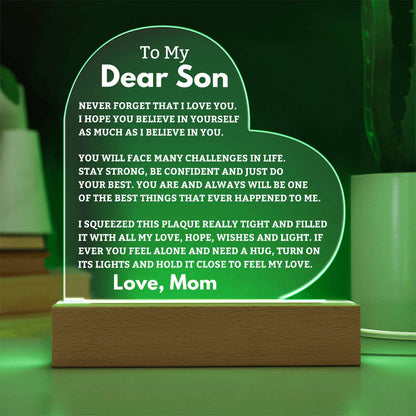 Son Gift "Best Thing" LED Heart Plaque - From Mom