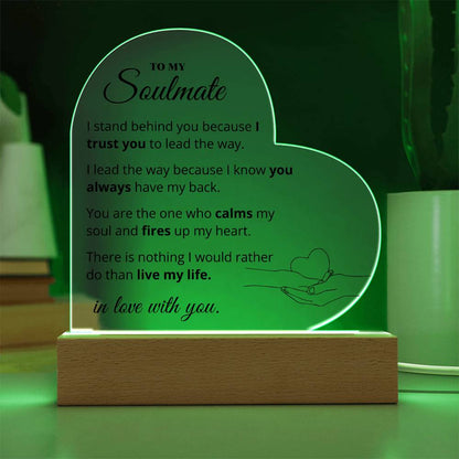 To My Soulmate - In Love With You - Heart Acrylic Plaque