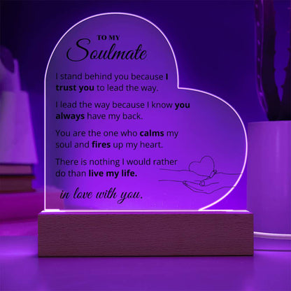 To My Soulmate - In Love With You - Heart Acrylic Plaque