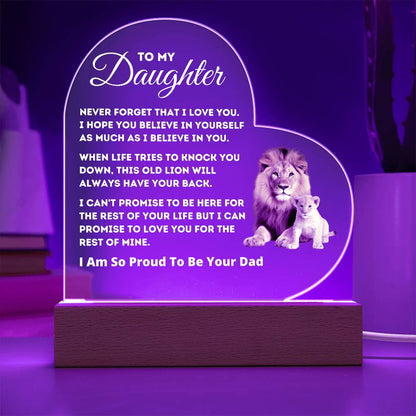 Dad to Daughter - So Proud - Acrylic Heart Plaque