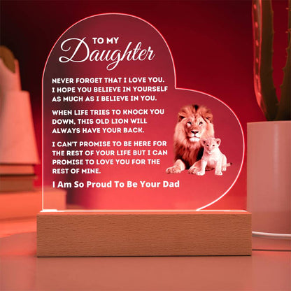 Dad to Daughter - So Proud - Acrylic Heart Plaque