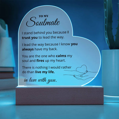 To My Soulmate - In Love With You - Heart Acrylic Plaque