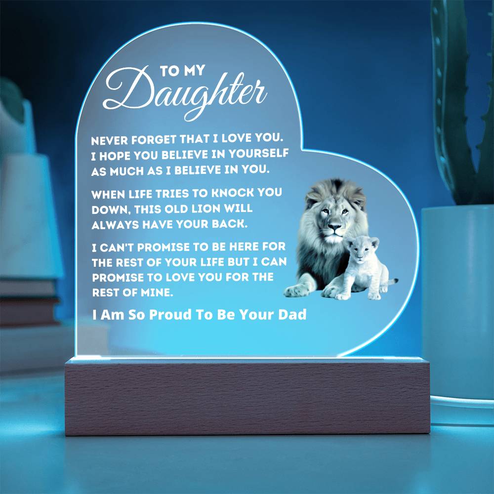 Dad to Daughter - So Proud - Acrylic Heart Plaque