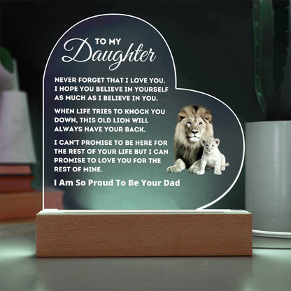 Dad to Daughter - So Proud - Acrylic Heart Plaque