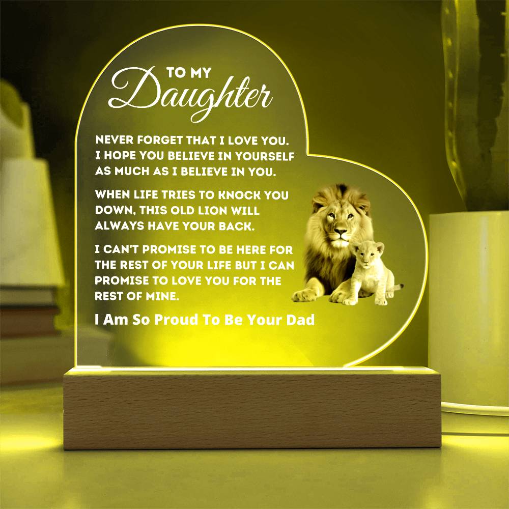 Dad to Daughter - So Proud - Acrylic Heart Plaque