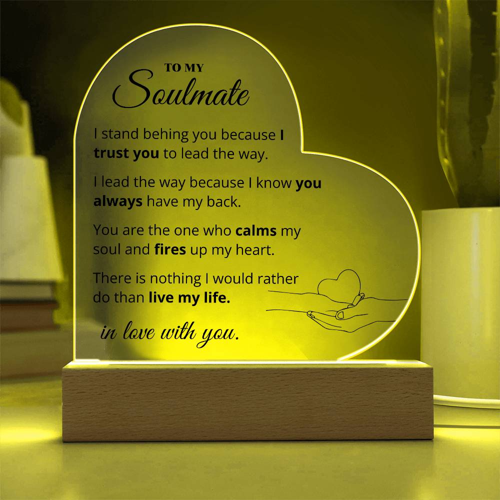 To My Soulmate - In Love With You - Heart Acrylic Plaque