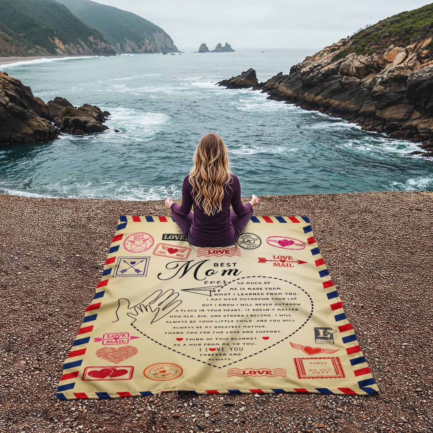 Best Mom Ever - 	60" x 80" Coral Fleece Blanket Gift Set